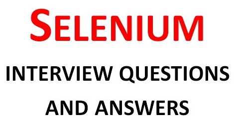 Basic Selenium Interview Questions and Answers